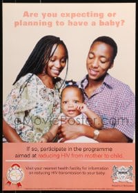9w273 ARE YOU EXPECTING OR PLANNING TO HAVE A BABY 17x24 Botswanan special poster 2003 AIDS/HIV!
