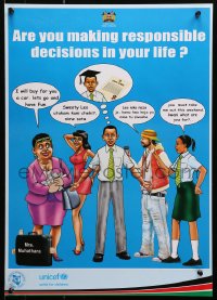 9w274 ARE YOU MAKING RESPONSIBLE DECISIONS IN YOUR LIFE 17x23 African poster 1990s are you?