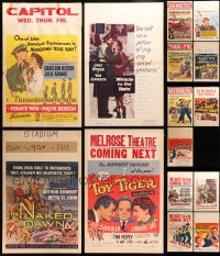 9x229 LOT OF 15 FORMERLY FOLDED WINDOW CARDS 1950s great images from a variety of movies!