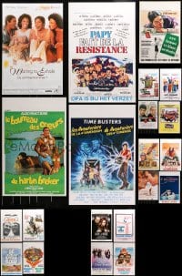 9x469 LOT OF 21 UNFOLDED BELGIAN POSTERS 1970s-1980s great images from a variety of movies!