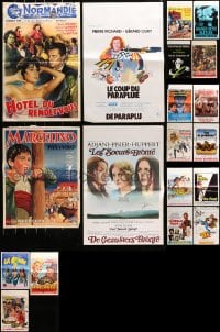 9x461 LOT OF 27 FORMERLY FOLDED BELGIAN POSTERS 1950s-1970s great images from a variety of movies!