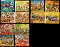 9x034 LOT OF 12 DISNEY COMMERCIAL PRINTS 1970s Mickey Mouse, Donald Dock, great color art!