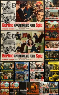 9x414 LOT OF 31 FORMERLY FOLDED ITALIAN PHOTOBUSTAS 1960s-1980s a variety of movie scenes!