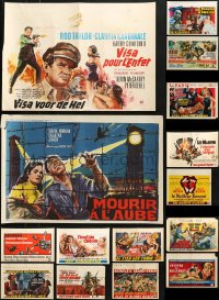 9x391 LOT OF 23 MOSTLY FORMERLY FOLDED BELGIAN POSTERS 1950s-1970s a variety of movie images!