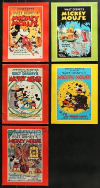 9x031 LOT OF 5 MICKEY MOUSE POCKET FOLDERS 1970s great Disney poster images on the covers!