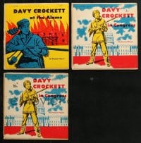 9x033 LOT OF 3 DAVY CROCKETT RECORD SLEEVES 1954 at the Alamo & in Congress, great art!