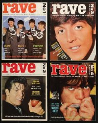 9x203 LOT OF 4 RAVE MAGAZINES 1960s all containing articles about The Beatles!
