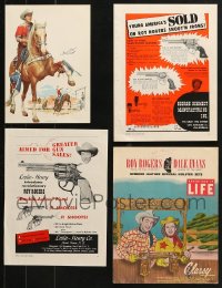 9x032 LOT OF 4 ROY ROGERS MISCELLANEOUS ITEMS 1950s art print, magazine ads & more!