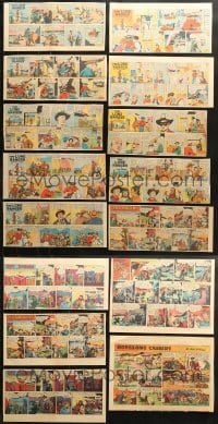 9x246 LOT OF 15 ROY ROGERS, HOPALONG CASSIDY AND LONE RANGER SUNDAY NEWSPAPER COMIC STRIPS 1950s