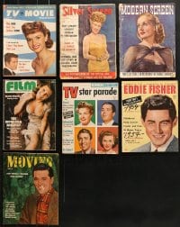 9x196 LOT OF 7 TV AND MOVIE MAGAZINES 1940s-1970s filled with great images & articles!