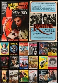 9x430 LOT OF 20 UNFOLDED FINNISH POSTERS 1950s-1970s a variety of movie images!