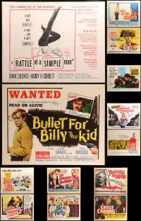9x387 LOT OF 13 MOSTLY UNFOLDED HALF-SHEETS 1950s-1960s great images from a variety of movies!