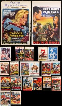 9x394 LOT OF 21 FORMERLY FOLDED BELGIAN POSTERS 1950s-1970s a variety of movie images!