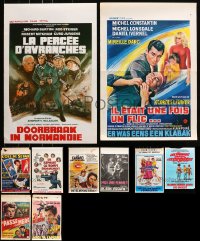 9x401 LOT OF 14 MOSTLY FORMERLY FOLDED BELGIAN POSTERS 1960s-1970s from a variety of movies!