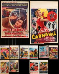 9x403 LOT OF 12 FORMERLY FOLDED BELGIAN POSTERS 1950s-1970s a variety of movie images!