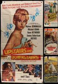 9x257 LOT OF 6 FOLDED GLUED THREE-SHEETS 1940s-1960s great images from a variety of movies!
