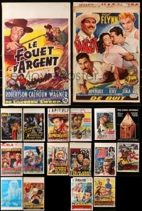 9x395 LOT OF 20 MOSTLY FORMERLY FOLDED BELGIAN POSTERS 1950s-1980s a variety of movie images!