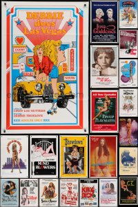 9x056 LOT OF 72 FOLDED SEXPLOITATION ONE-SHEETS 1960s-1980s sexy images with some nudity!