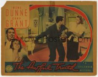 9y281 AWFUL TRUTH LC 1937 Cary Grant tries to escape from Irene Dunne, Leo McCarey classic!