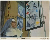 9y290 BEDAZZLED color 11x14 still 1967 Dudley Moore in nun's habit staring at strip club sign!