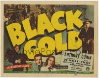 9y023 BLACK GOLD TC 1947 Anthony Quinn, Elyse Knox, great horse racing & oil rig image!