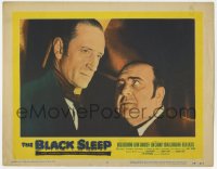 9y304 BLACK SLEEP LC #6 1956 c/u of Basil Rathbone & Akim Tamiroff, terror-drug wakes the dead!