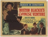 9y027 BOSTON BLACKIE'S CHINESE VENTURE TC 1949 Chester Morris holding Asian mask & hatchet!