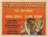 9y028 BROTHERS KARAMAZOV TC 1958 huge headshot of Yul Brynner, sexy Maria Schell & Claire Bloom!