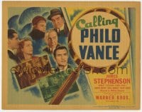 9y029 CALLING PHILO VANCE TC 1940 detective Stephenson & others by magnifying glass, ultra rare!
