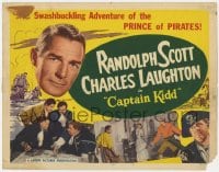 9y031 CAPTAIN KIDD TC R1952 Prince of Pirates Randolph Scott now billed over Charles Laughton!