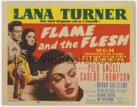 9y059 FLAME & THE FLESH TC 1954 sexy bad girl Lana Turner is more dangerous as a brunette, Angeli!