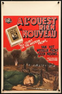 9z406 ALL QUIET ON THE WESTERN FRONT Belgian R1950s Lew Ayres in a story of blood, guts and tears!
