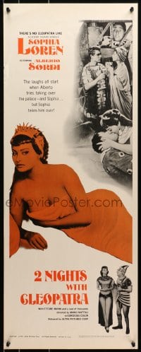 9z001 2 NIGHTS WITH CLEOPATRA insert 1963 Alberto Sordi, Ettore Manni & super sexy Sophia Loren!