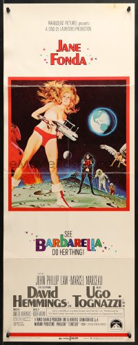 9z014 BARBARELLA insert 1968 sexiest sci-fi art of Jane Fonda by Robert McGinnis, Roger Vadim!