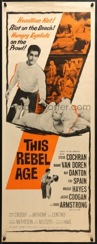 9z015 BEAT GENERATION insert R1961 sexy Mamie Van Doren trapped by beatnik Ray Danton, This Rebel Age!
