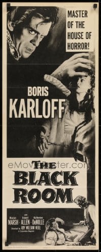 9z022 BLACK ROOM insert R1955 Boris Karloff is the master of the house of horror!