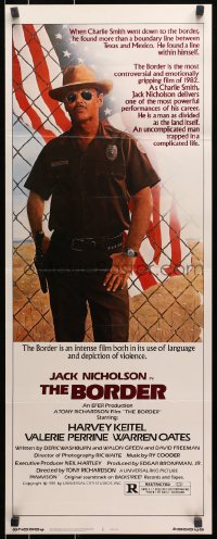 9z026 BORDER insert 1982 art of Jack Nicholson as border patrol by M. Skolsky, Harvey Keitel