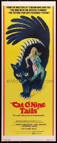 9z038 CAT O' NINE TAILS insert 1971 Dario Argento's Il Gatto a Nove Code, wild horror art of cat!