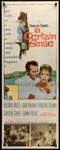 9z040 CERTAIN SMILE insert 1958 Carere has affair with Joan Fontaine's husband Rossano Brazzi!