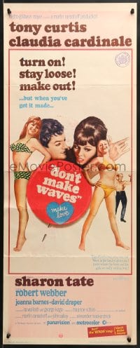 9z062 DON'T MAKE WAVES insert 1967 Tony Curtis, Sharon Tate, Claudia Cardinale!