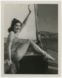 1a071 ANN RUTHERFORD 8x10 still 1938 in swimsuit enjoying a mid-winter sailboat ride by Carpenter!