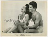 1a099 BEACH PARTY 7.75x10 still 1963 close up of sexy Annette Funicello & Frankie Avalon laughing!