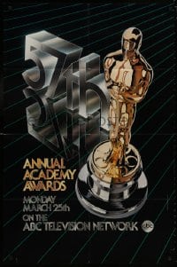1b040 57th ANNUAL ACADEMY AWARDS 1sh 1985 cool artwork of Oscar statue!