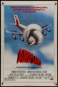 1b055 AIRPLANE 1sh 1980 classic zany parody by Jim Abrahams and David & Jerry Zucker!