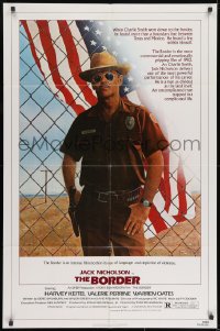 1b155 BORDER 1sh 1982 art of Jack Nicholson as border patrol by M. Skolsky, Harvey Keitel