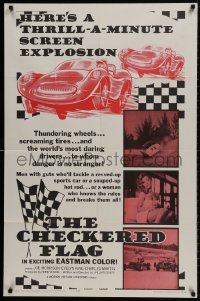 1b199 CHECKERED FLAG 1sh 1963 smash-up car racing, a thrill-a-minute screen explosion!