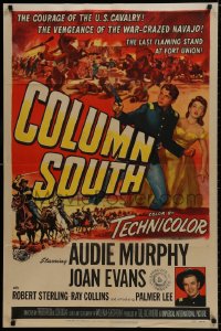 1b213 COLUMN SOUTH 1sh 1953 cavalry man Audie Murphy against war-crazed Navajo!