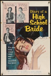 1b263 DIARY OF A HIGH SCHOOL BRIDE 1sh 1959 AIP bad girl, it's not true what they say!