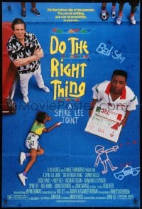 1b268 DO THE RIGHT THING DS 1sh 1989 Spike Lee, Danny Aiello, girl scribbling with sidewalk chalk!