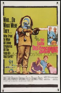1b287 EARTH DIES SCREAMING 1sh 1964 Terence Fisher sci-fi, wacky monster, who or what were they?